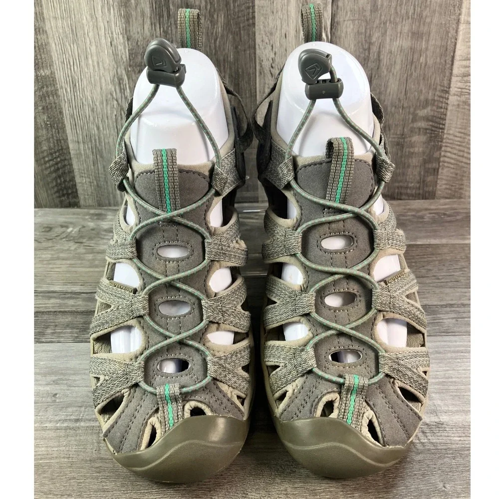 Keen Whisper Womens Gray Teal Waterproof Hiking Sport Sandals 1022814 Size 8.5